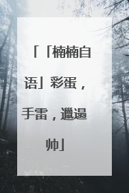 「楠楠自语」彩蛋，手雷，邋遢帅