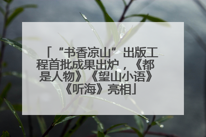 “书香凉山”出版工程首批成果出炉，《都是人物》《望山小语》《听海》亮相