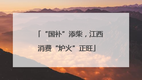 “国补”添柴，江西消费“炉火”正旺