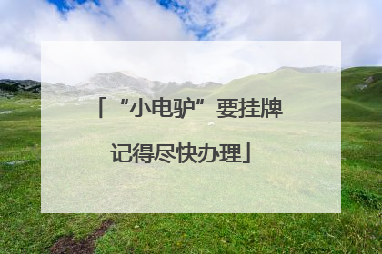 “小电驴”要挂牌 记得尽快办理