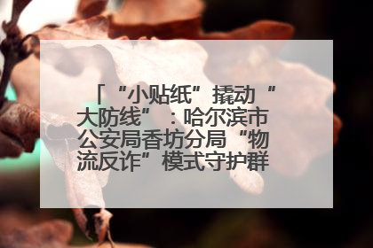 “小贴纸”撬动“大防线”：哈尔滨市公安局香坊分局“物流反诈”模式守护群众“钱袋子”