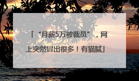 “月薪5万被裁员”，网上突然冒出很多！有猫腻