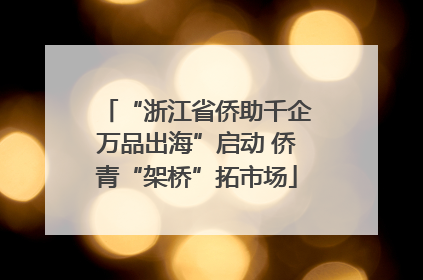 “浙江省侨助千企万品出海”启动 侨青“架桥”拓市场