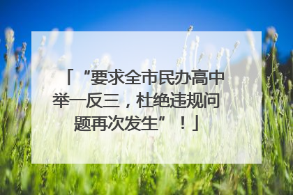 “要求全市民办高中举一反三，杜绝违规问题再次发生”！