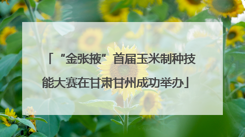 “金张掖”首届玉米制种技能大赛在甘肃甘州成功举办