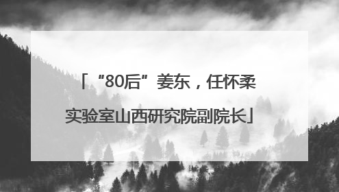 “80后”姜东，任怀柔实验室山西研究院副院长