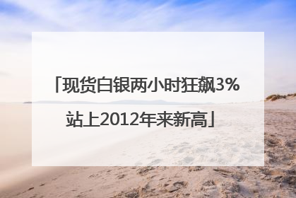 现货白银两小时狂飙3% 站上2012年来新高