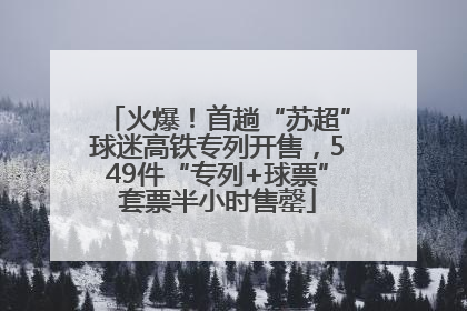 火爆！首趟“苏超”球迷高铁专列开售，549件“专列+球票”套票半小时售罄