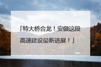 特大桥合龙！安徽这段高速建设最新进展！