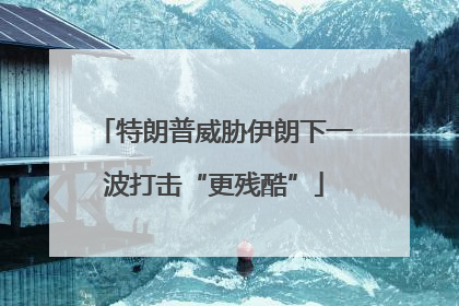 特朗普威胁伊朗下一波打击“更残酷”