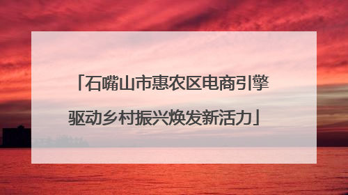石嘴山市惠农区电商引擎驱动乡村振兴焕发新活力