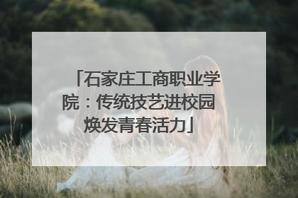 石家庄工商职业学院：传统技艺进校园焕发青春活力