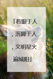 着眼于人，落脚于人，文明星火遍城阳