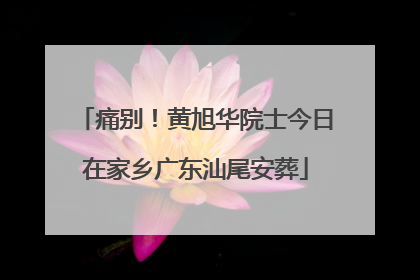 痛别！黄旭华院士今日在家乡广东汕尾安葬