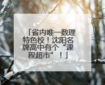 省内唯一数理特色校！沈阳名牌高中有个“课程超市”！