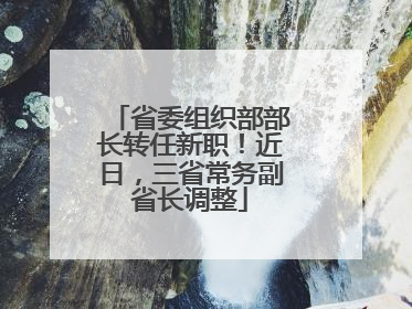 省委组织部部长转任新职！近日，三省常务副省长调整