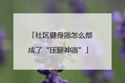 社区健身器怎么都成了“压腿神器”