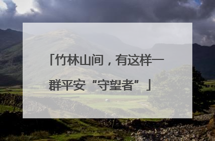 竹林山间，有这样一群平安“守望者”