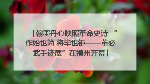 翰墨丹心映照革命史诗 “作始也简 将毕也钜——董必武手迹展”在福州开幕