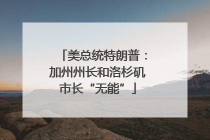 美总统特朗普：加州州长和洛杉矶市长“无能”
