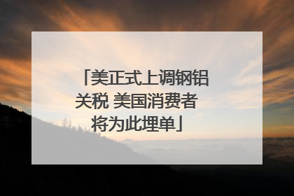 美正式上调钢铝关税 美国消费者将为此埋单