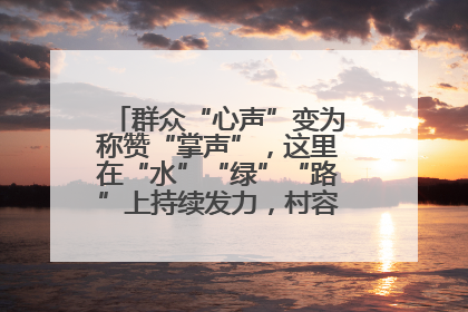 群众“心声”变为称赞“掌声”，这里在“水”“绿”“路”上持续发力，村容村貌焕然一新