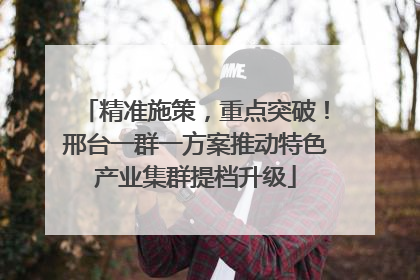 精准施策，重点突破！邢台一群一方案推动特色产业集群提档升级