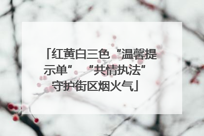 红黄白三色“温馨提示单” “共情执法”守护街区烟火气