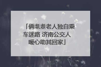 俩耄耋老人独自乘车迷路 济南公交人暖心助其回家