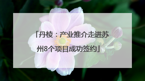 丹棱：产业推介走进苏州8个项目成功签约