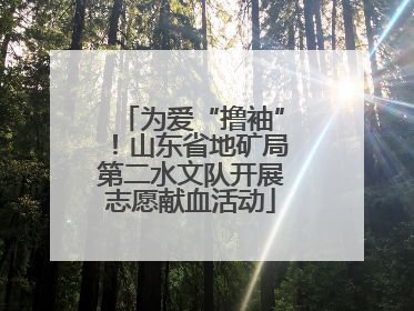 为爱“撸袖”！山东省地矿局第二水文队开展志愿献血活动