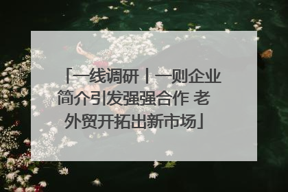 一线调研丨一则企业简介引发强强合作 老外贸开拓出新市场