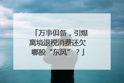 万事俱备，引爆离境退税消费还欠哪股“东风”？