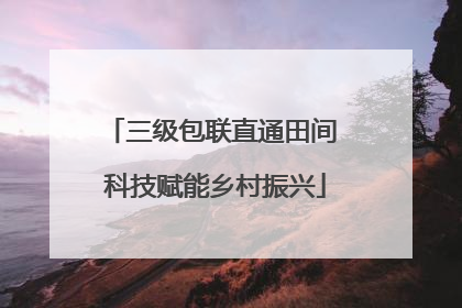 三级包联直通田间 科技赋能乡村振兴