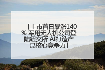 上市首日暴涨140% 军用无人机公司登陆纽交所 AI打造产品核心竞争力