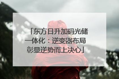 东方日升加码光储一体化：逆变器布局彰显逆势而上决心