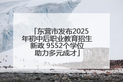 东营市发布2025年初中后职业教育招生新政 9552个学位助力多元成才