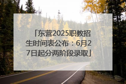 东营2025职教招生时间表公布：6月27日起分两阶段录取