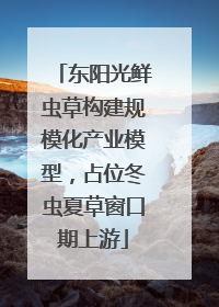 东阳光鲜虫草构建规模化产业模型，占位冬虫夏草窗口期上游
