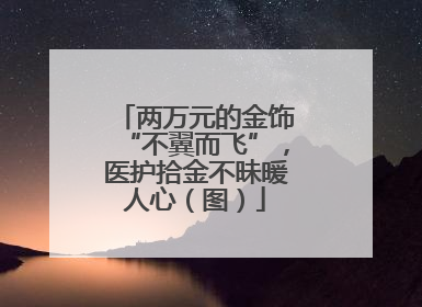两万元的金饰“不翼而飞”，医护拾金不昧暖人心（图）