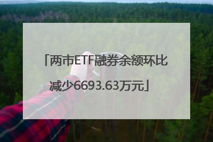 两市ETF融券余额环比减少6693.63万元