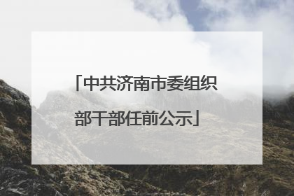 中共济南市委组织部干部任前公示