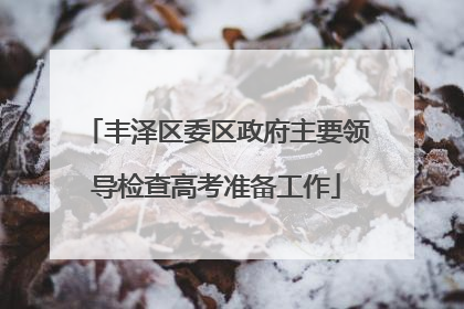 丰泽区委区政府主要领导检查高考准备工作
