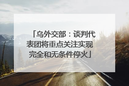 乌外交部：谈判代表团将重点关注实现完全和无条件停火