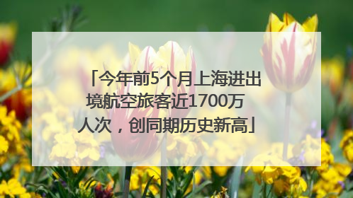今年前5个月上海进出境航空旅客近1700万人次，创同期历史新高