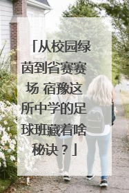 从校园绿茵到省赛赛场 宿豫这所中学的足球班藏着啥秘诀？