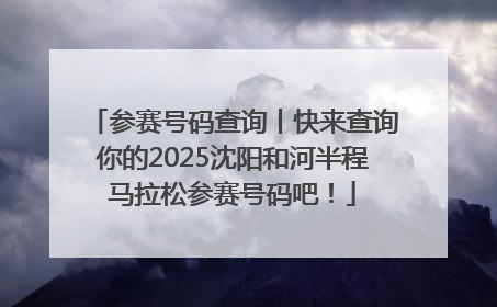 参赛号码查询丨快来查询你的2025沈阳和河半程马拉松参赛号码吧！