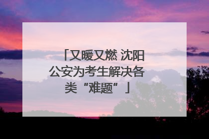 又暖又燃 沈阳公安为考生解决各类“难题”