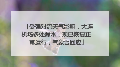 受强对流天气影响，大连机场多处漏水，现已恢复正常运行，气象台回应