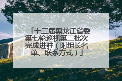 十三届黑龙江省委第七轮巡视第二批次完成进驻（附组长名单、联系方式）